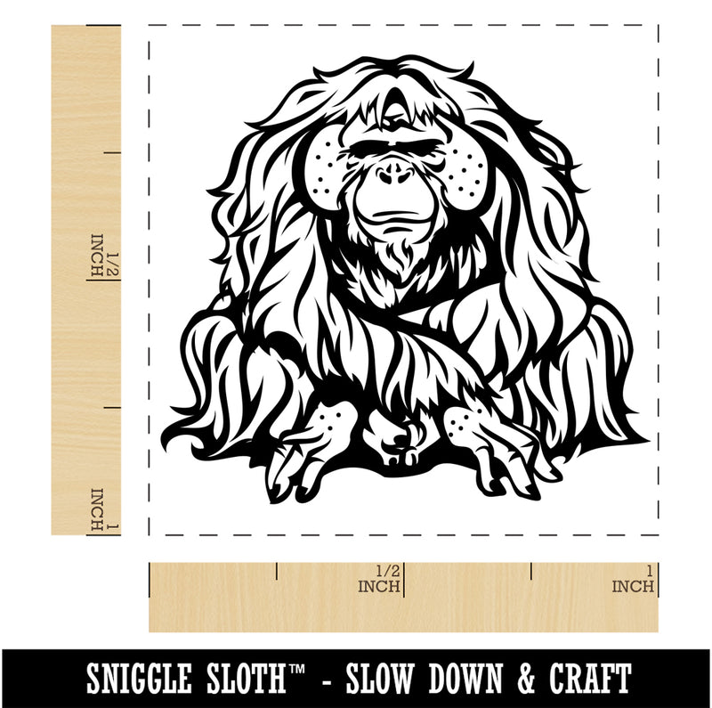 Wise Old Orangutan Great Ape Self-Inking Rubber Stamp Ink Stamper