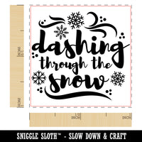 Dashing Through the Snow Winter Snowflakes Christmas Self-Inking Rubber Stamp Ink Stamper