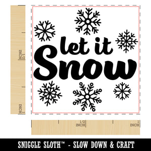 Let it Snow Winter Self-Inking Rubber Stamp Ink Stamper