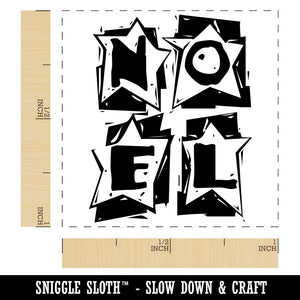 Noel in Stars Christmas Self-Inking Rubber Stamp Ink Stamper