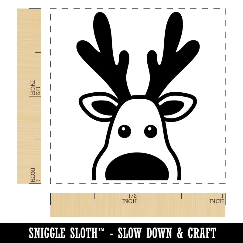 Peeking Reindeer Christmas Self-Inking Rubber Stamp Ink Stamper