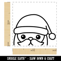 Peeking Santa Christmas Self-Inking Rubber Stamp Ink Stamper