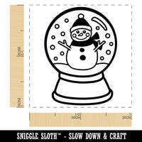 Snow Globe with Snowman Scene Winter Self-Inking Rubber Stamp Ink Stamper