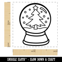 Snow Globe with Christmas Tree Scene Self-Inking Rubber Stamp Ink Stamper