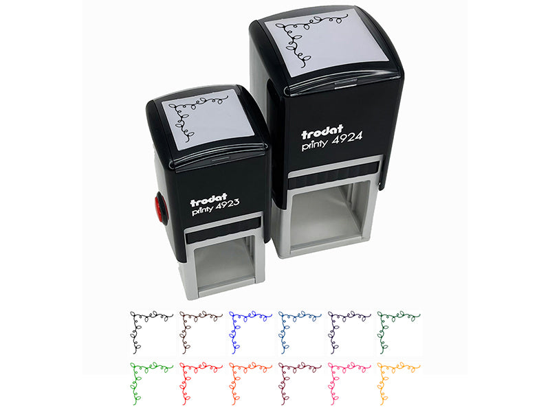 Christmas Lights Corner Border Decoration Self-Inking Rubber Stamp Ink Stamper