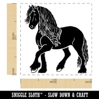 Elegant Friesian Horse Self-Inking Rubber Stamp Ink Stamper