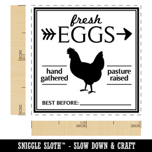 Fresh Chicken Eggs Hand Gathered Pasture Raised Best Before Self-Inking Rubber Stamp Ink Stamper