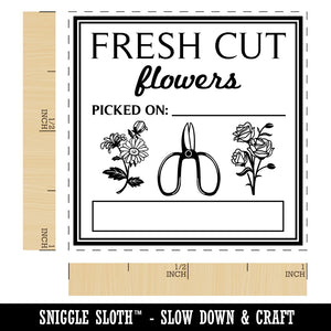 Fresh Cut Flowers Picked On Self-Inking Rubber Stamp Ink Stamper