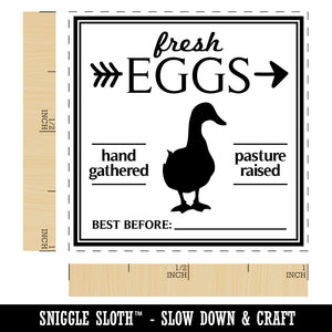 Fresh Duck Eggs Hand Gathered Pasture Raised Best Before Self-Inking Rubber Stamp Ink Stamper