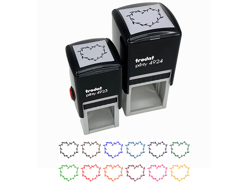 Heart Shaped Rustic Wreath Wedding Decor Self-Inking Rubber Stamp Ink Stamper