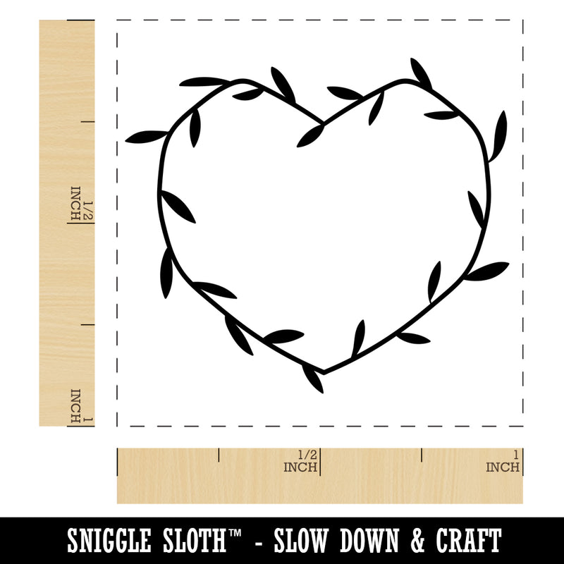 Heart Shaped Rustic Wreath Wedding Decor Self-Inking Rubber Stamp Ink Stamper