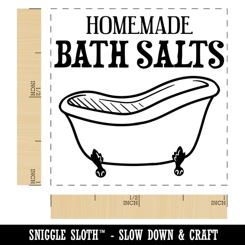 Homemade Bath Salts Cast Iron Tub Self-Inking Rubber Stamp Ink Stamper