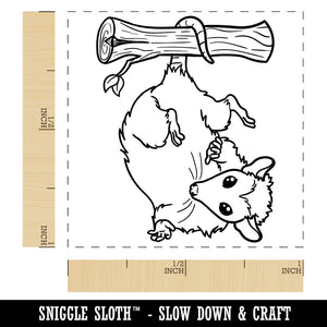 Opossum Hanging from Tail Self-Inking Rubber Stamp Ink Stamper