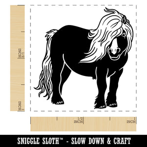 Shetland Pony with Wind Blown Hair Self-Inking Rubber Stamp Ink Stamper