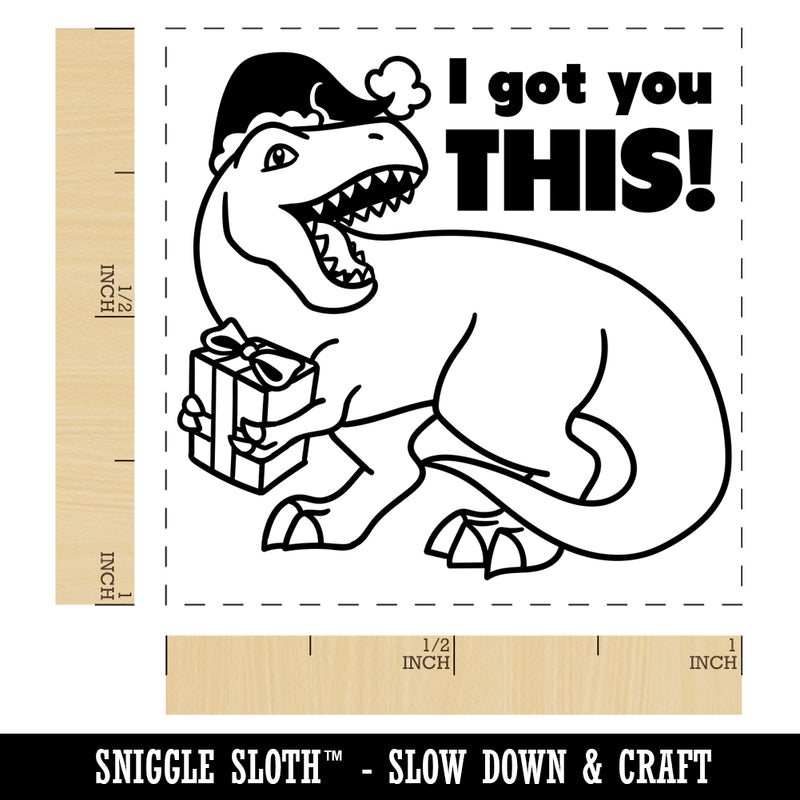 T-Rex I Got You This Gift Tyrannosaurus Rex Christmas Dinosaur Self-Inking Rubber Stamp Ink Stamper