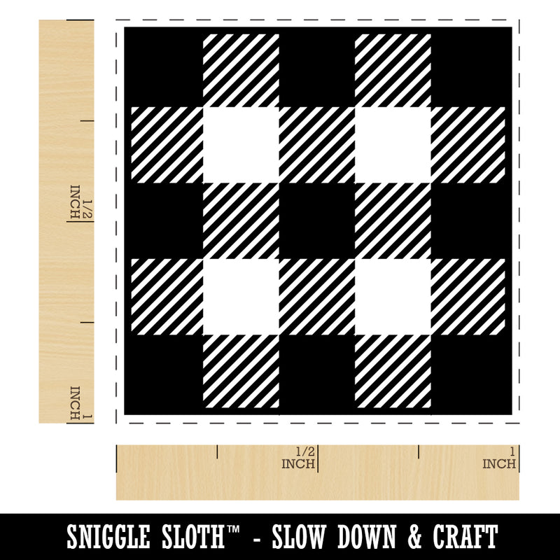 Buffalo Plaid Pattern Block Self-Inking Rubber Stamp Ink Stamper