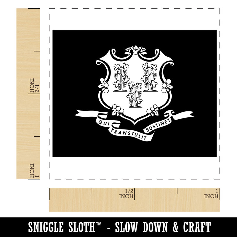 Connecticut State Flag Self-Inking Rubber Stamp Ink Stamper