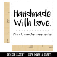 Handmade with Love Thank You For Your Order Self-Inking Rubber Stamp Ink Stamper