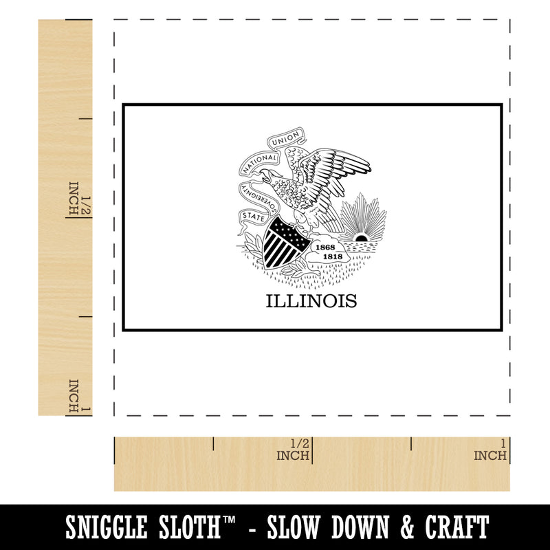 Illinois State Flag Self-Inking Rubber Stamp Ink Stamper