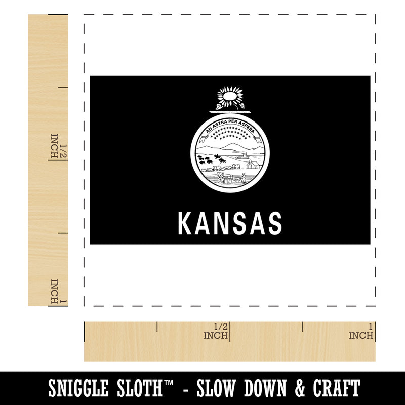 Kansas State Flag Self-Inking Rubber Stamp Ink Stamper