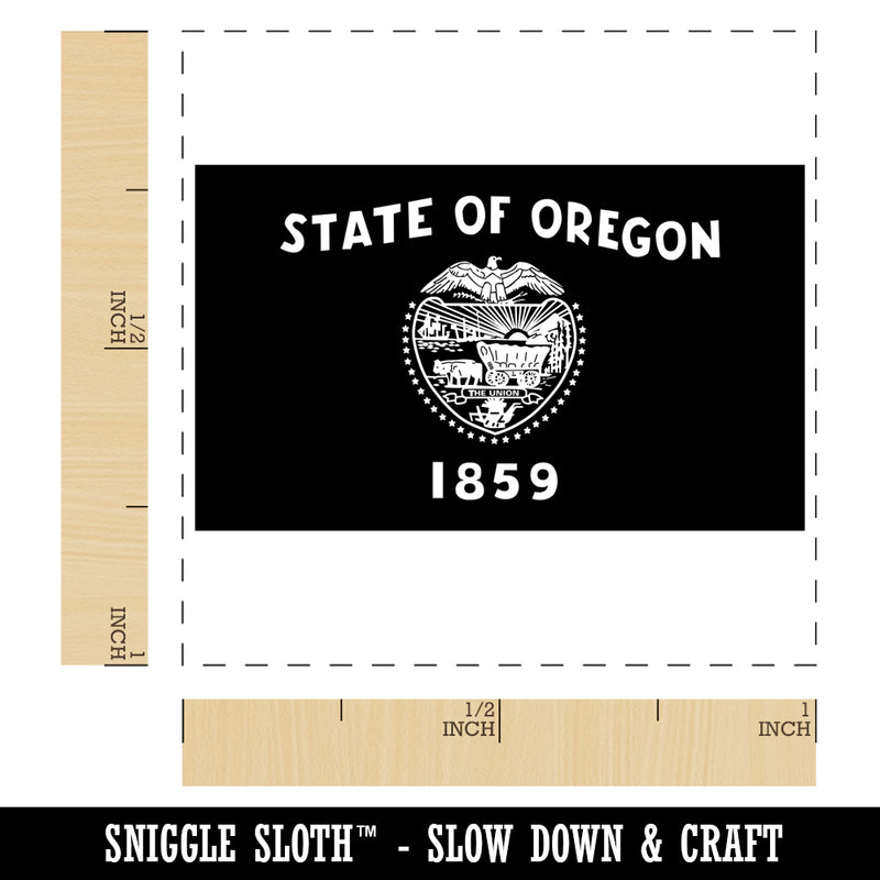 Oregon State Flag Self-Inking Rubber Stamp Ink Stamper