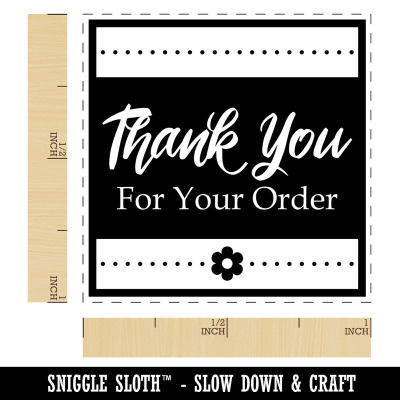 Thank You For Your Order Formal with Flower Self-Inking Rubber Stamp Ink Stamper