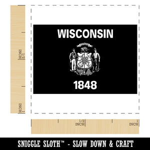 Wisconsin State Flag Self-Inking Rubber Stamp Ink Stamper