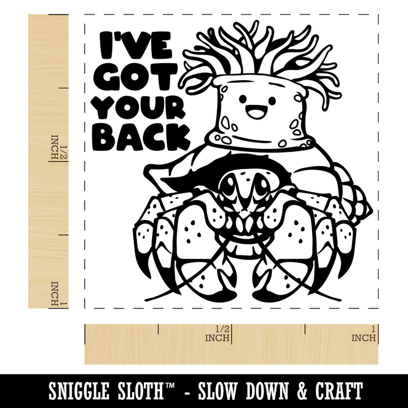 Anemone Has Got Your Back Hermit Crab Friends Self-Inking Rubber Stamp Ink Stamper