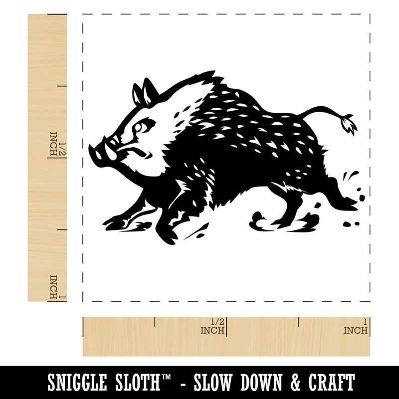 Charging Wild Boar Swine Pig Self-Inking Rubber Stamp Ink Stamper