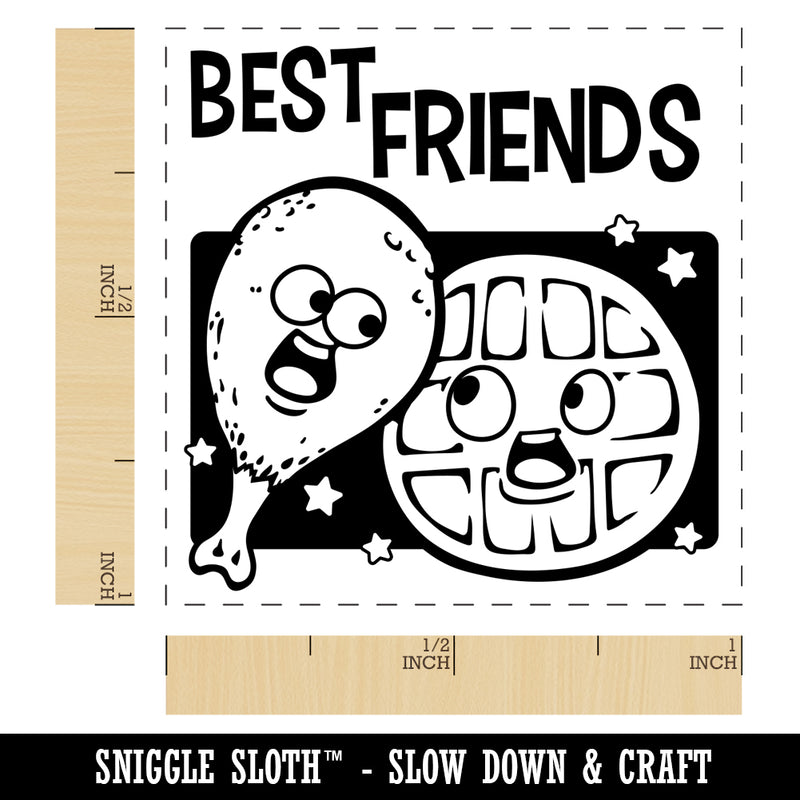 Chicken and Waffles Best Friends Self-Inking Rubber Stamp Ink Stamper