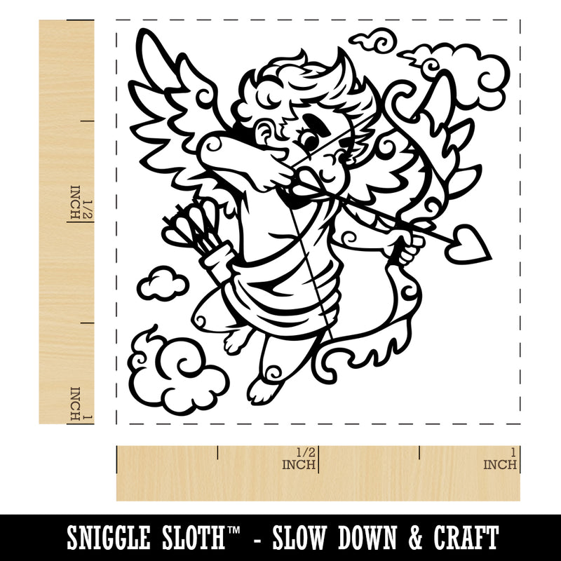 Cupid Shooting Love Arrow for Valentine's Day Self-Inking Rubber Stamp Ink Stamper