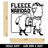 Fleece Navidad Christmas Alpaca Self-Inking Rubber Stamp Ink Stamper