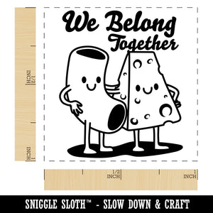 Macaroni and Cheese We Belong Together Best Friends Self-Inking Rubber Stamp Ink Stamper