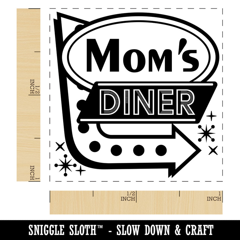 Mom's Retro Diner Sign with Arrow Self-Inking Rubber Stamp Ink Stamper