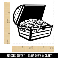 Open Treasure Chest with Gold Pirate Booty Self-Inking Rubber Stamp Ink Stamper