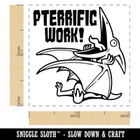 Pterodactyl Pteranodon Pterrific Terrific Work Teacher Recognition Self-Inking Rubber Stamp Ink Stamper