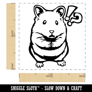 Shocked Syrian Teddy Bear Hamster Self-Inking Rubber Stamp Ink Stamper