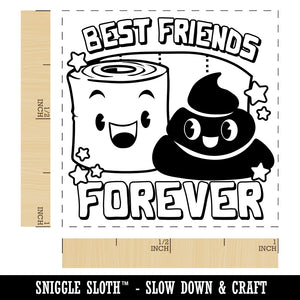 Toilet Paper and Poop Best Friends Forever Friendship Love Self-Inking Rubber Stamp Ink Stamper