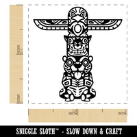 Totem Pole With Eagle Wolf and Bear Self-Inking Rubber Stamp Ink Stamper