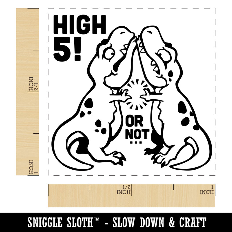 Tyrannosaurus Rex T-Rex Dinosaur Friends Can't High Five Self-Inking Rubber Stamp Ink Stamper