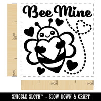 Bee Be Mine Love Hugging Heart Valentine's Day Self-Inking Rubber Stamp Ink Stamper