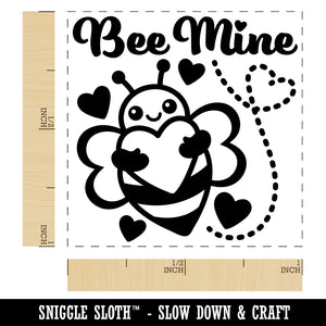 Bee Be Mine Love Hugging Heart Valentine's Day Self-Inking Rubber Stamp Ink Stamper