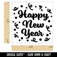 Happy New Year Confetti Self-Inking Rubber Stamp Ink Stamper