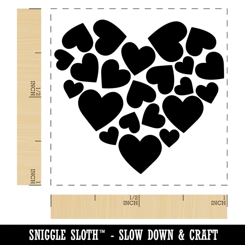 Hearts in Heart Valentine's Day Self-Inking Rubber Stamp Ink Stamper