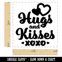 Hugs and Kisses XO Hearts Fun Text Self-Inking Rubber Stamp Ink Stamper