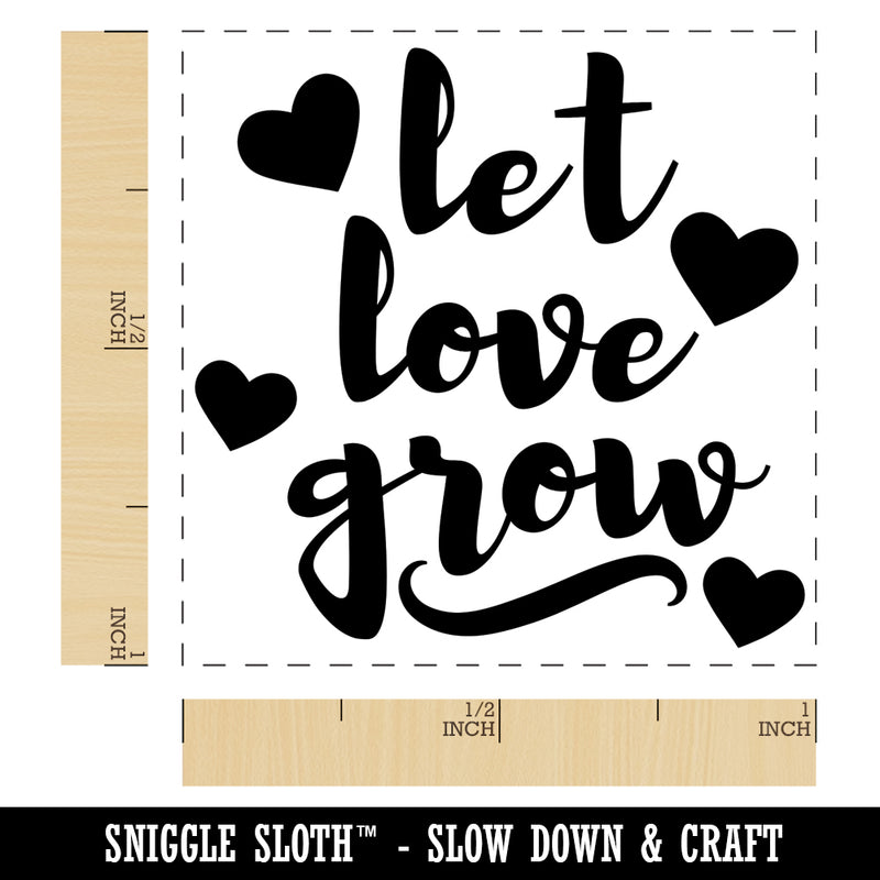 Let Love Grow with Hearts Self-Inking Rubber Stamp Ink Stamper