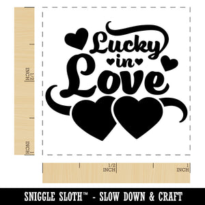 Lucky in Love with Hearts Anniversary Valentine's Day Self-Inking Rubber Stamp Ink Stamper