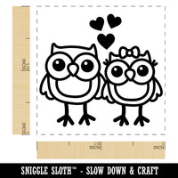 Owls in Love Anniversary Valentine's Day Self-Inking Rubber Stamp Ink Stamper