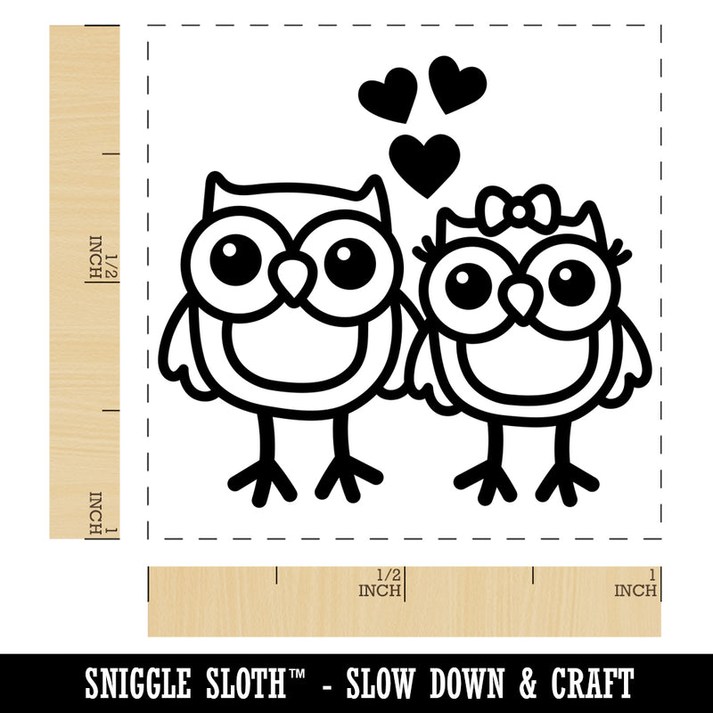 Owls in Love Anniversary Valentine's Day Self-Inking Rubber Stamp Ink Stamper