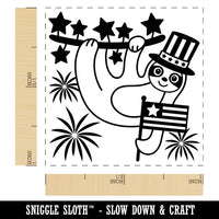 Patriotic Sloth July 4th Independence Day USA United States of America Self-Inking Rubber Stamp Ink Stamper